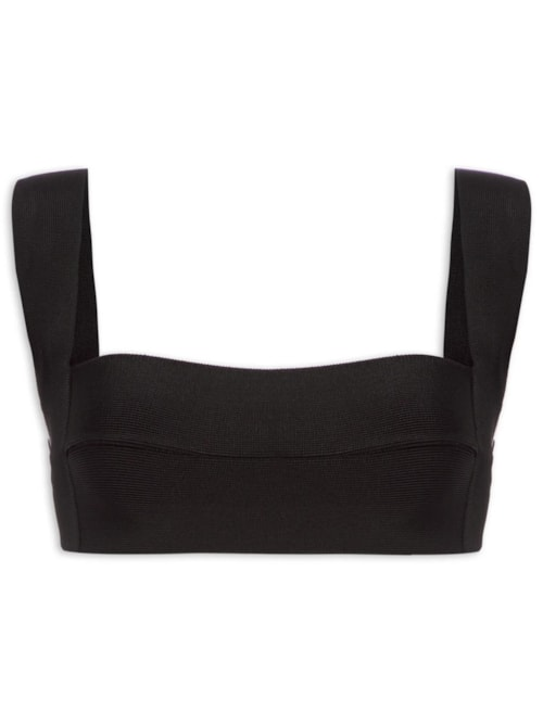 Top Alça Larga Tricot - Preto