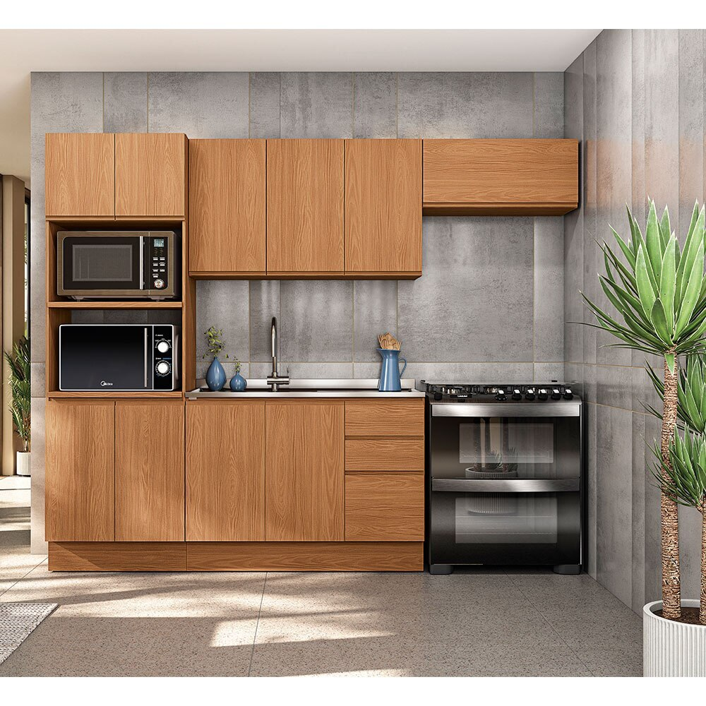 Cozinha Modulada Completa 4 Peças, Kappesberg Ciela, Canela