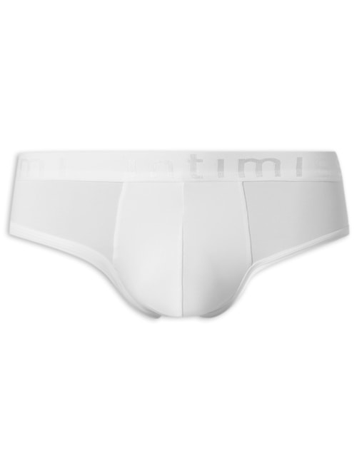 Cueca Slip Em Microfibra Com Logotipo - Branco Cueca Slip Em Microfibra Com Logotipo - Branco