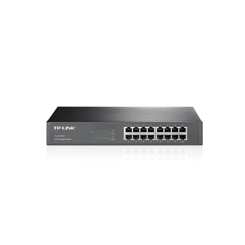 Switch TP-Link Gigabit 16 Portas 10/100/1000Mbps Rack - TL-SG1016D Switch TP-Link Gigabit 16 Portas 10/100/1000Mbps Rack - TL-SG1016D