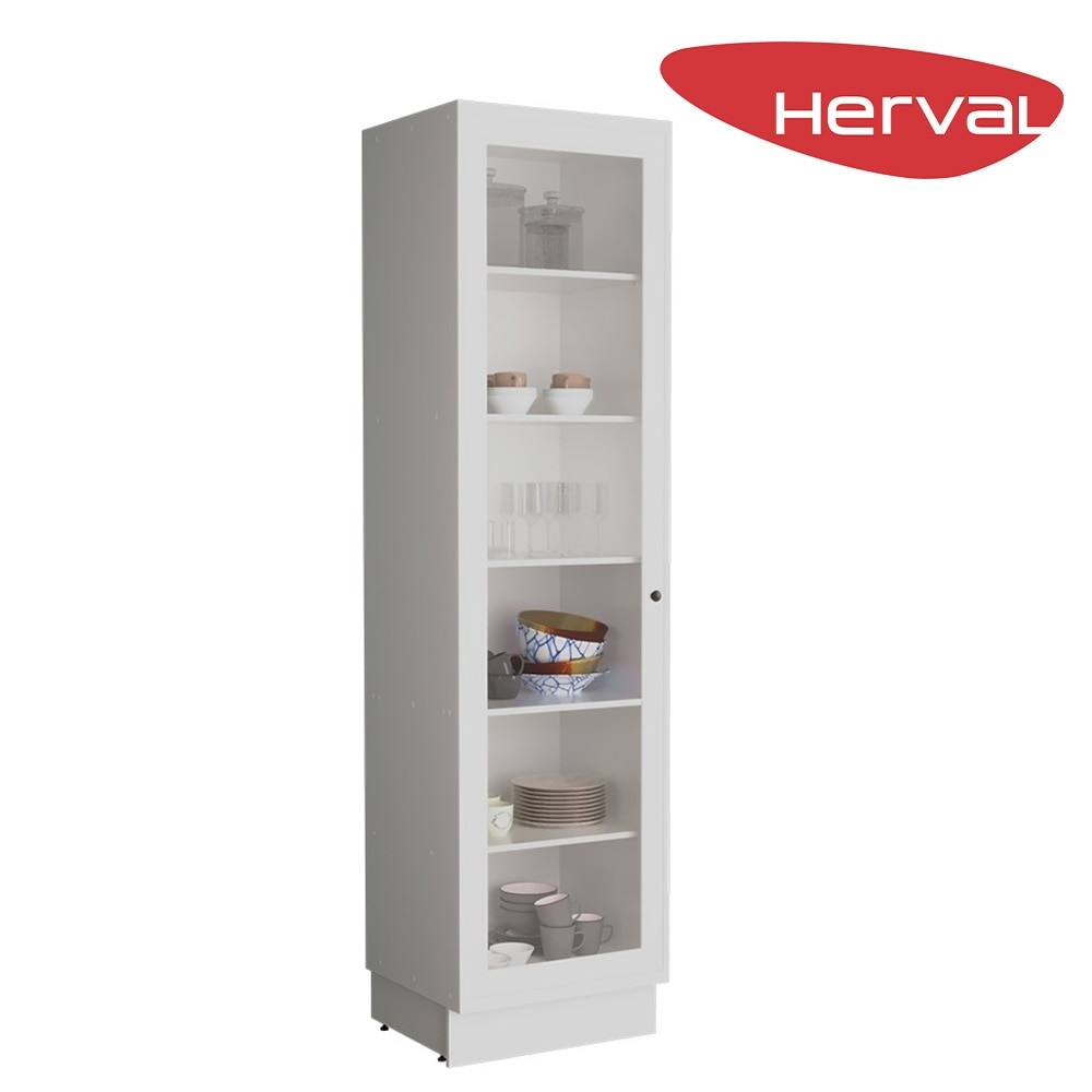 Cristaleira com Vidro 1 Porta Herval Liz, Branco 60 cm