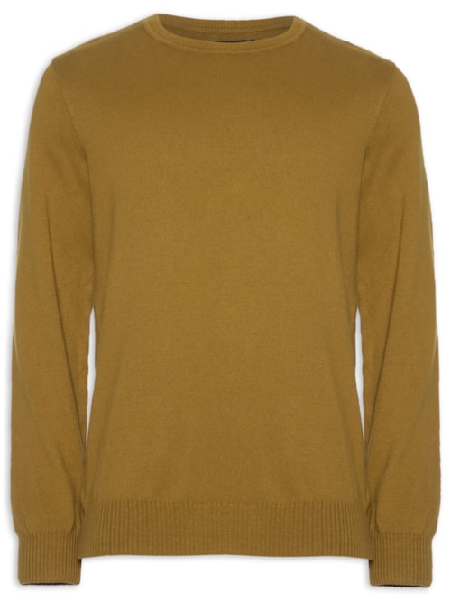 Suéter Masculino Tricot Básico - Marrom