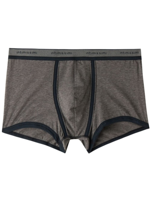 Cueca Boxer Em Algodão Supima Natural Fresh Com Logotipo - Cinza Cueca Boxer Em Algodão Supima Natural Fresh Com Logotipo - Cinza