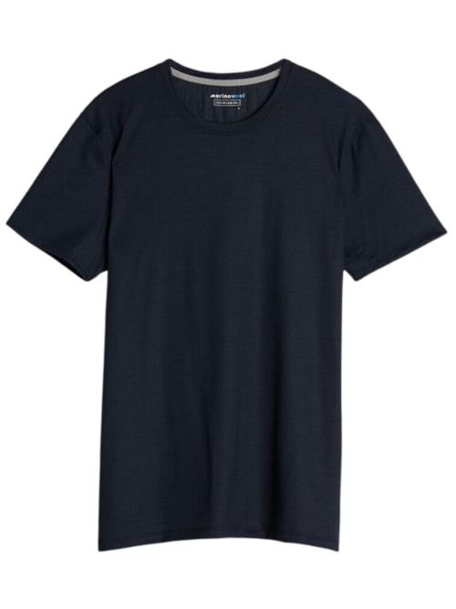 Camiseta De Manga Curta Em Lã Merino Elástica - Azul Camiseta De Manga Curta Em Lã Merino Elástica - Azul