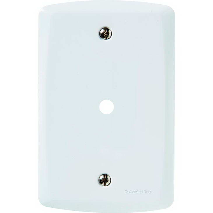 Espelho com Furo Tramontina Lux², 4x2, Branco Espelho com Furo Tramontina Lux², 4x2, Branco