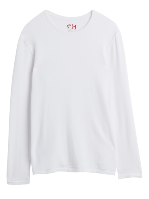 Camiseta De Manga Comprida De Modal Cashmere - Branco Camiseta De Manga Comprida De Modal Cashmere - Branco