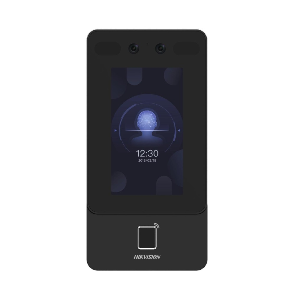 Controle de Acesso Facial Hikvision LCD 4,3 2MP Touch Screen C/ Biometria - DS-K1T342MFWX