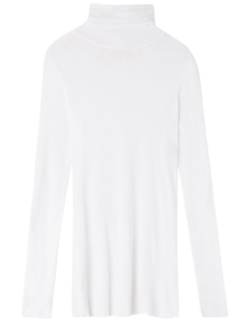 Blusa Manga Comprida Gola Alta Com Cashmere - Branco Blusa Manga Comprida Gola Alta Com Cashmere - Branco