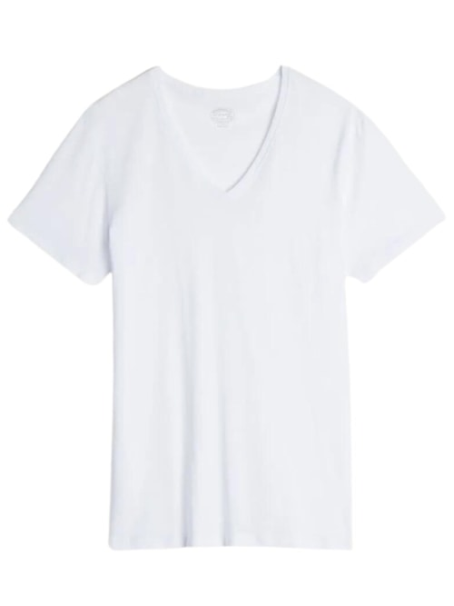 Camiseta De Manga Curta Decote Em v De Algodão Supima Extrafino - Branco Camiseta De Manga Curta Decote Em v De Algodão Supima Extrafino - Branco