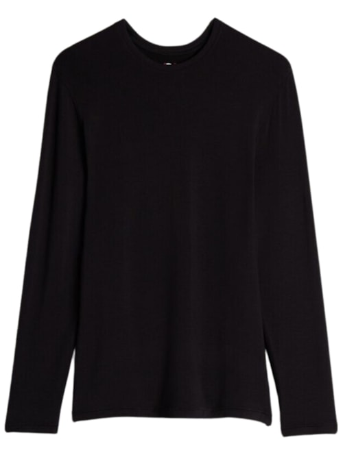 Camiseta De Manga Comprida De Modal Cashmere - Preto Camiseta De Manga Comprida De Modal Cashmere - Preto