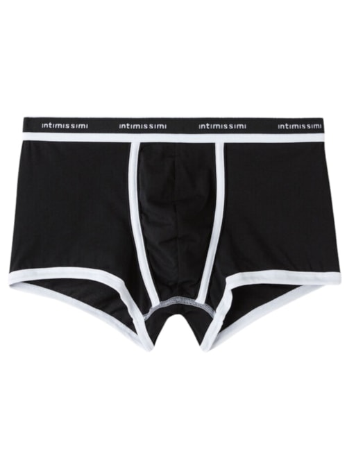 Cueca Boxer Em Algodão Supima Natural Fresh Com Logotipo - Preto Cueca Boxer Em Algodão Supima Natural Fresh Com Logotipo - Preto