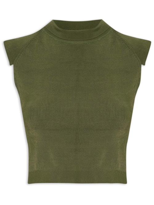 Blusa Feminina Tricot Classic Canelado - Verde Blusa Feminina Tricot Classic Canelado - Verde