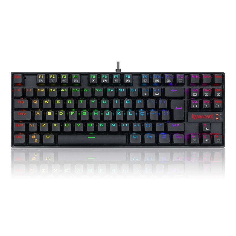 Teclado Mecânico Redragon Kumara Switch Outemu Blue RGB C/Fio Preto