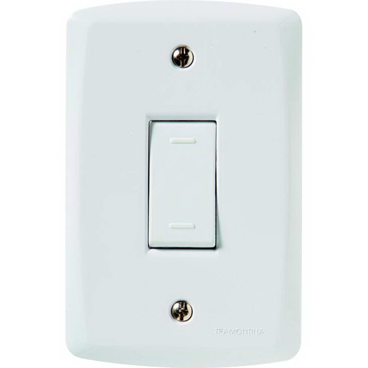 Conjunto Tramontina Lux², 1 Interruptor Paralelo 10A, Vertical, Branco Conjunto Tramontina Lux², 1 Interruptor Paralelo 10A, Vertical, Branco