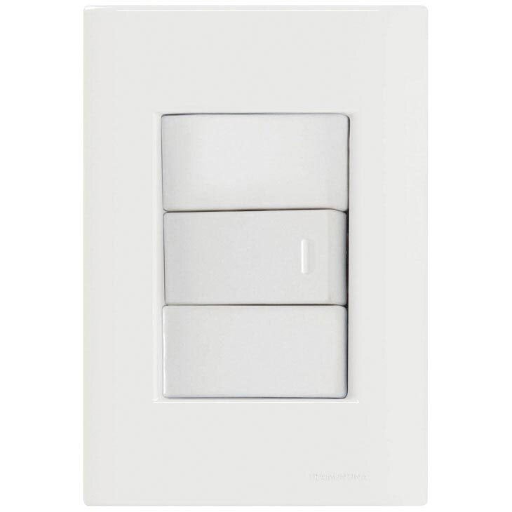 Conjunto Tramontina Giz, 1 Interruptor Simples 10A, Branco