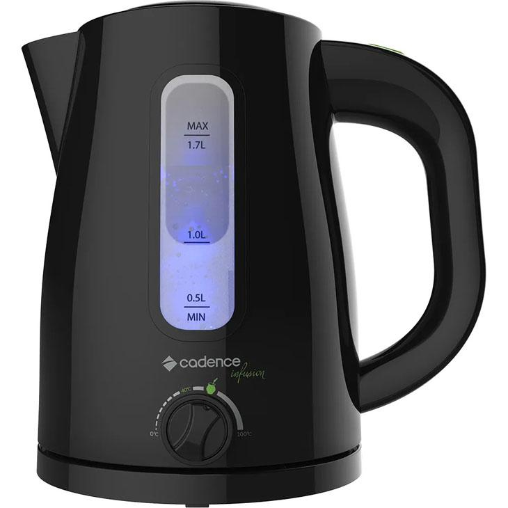 Chaleira Elétrica Cadence Infusion, 1,7 Litros, Preta - 110 Volts