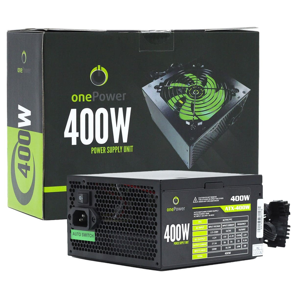 Fonte OnePower 400W Bivolt Preto - MP-400-OPASW Fonte OnePower 400W Bivolt Preto - MP-400-OPASW