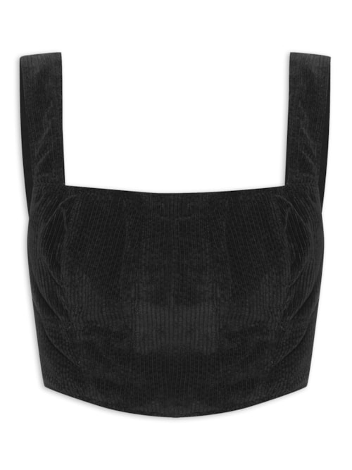 Top Veludo Cotelê - Preto Top Veludo Cotelê - Preto