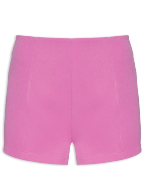 Short Feminino Alfaiataria Cintura Alta - Rosa