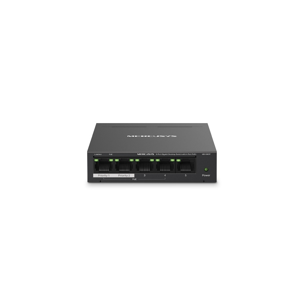 Switch Mercusys MS105GP 5 Portas Gigabit C/4 Portas PoE+ Switch Mercusys MS105GP 5 Portas Gigabit C/4 Portas PoE+