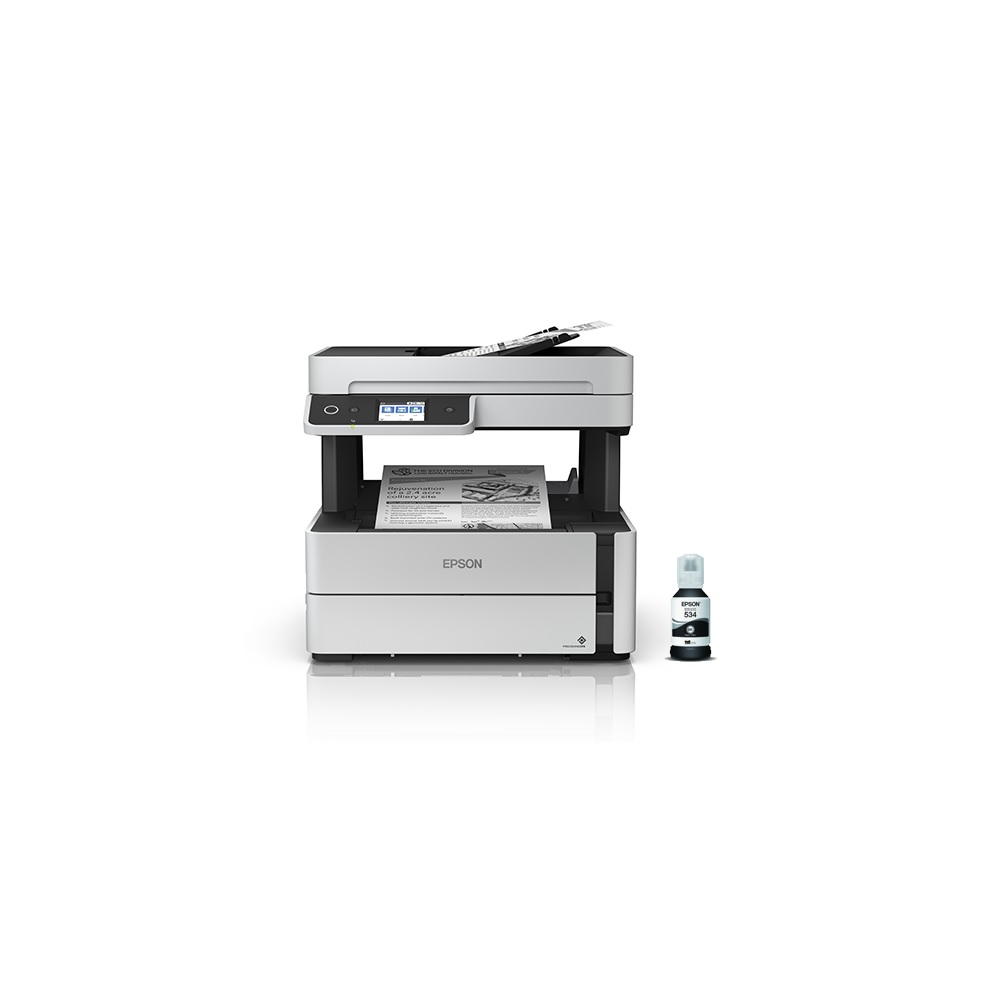 Impressora Multifuncional Epson Ecotank M3180 Mono Wi-Fi Ethernet Fax Duplex PCL ADS - Branca Impressora Multifuncional Epson Ecotank M3180 Mono Wi-Fi Ethernet Fax Duplex PCL ADS - Branca
