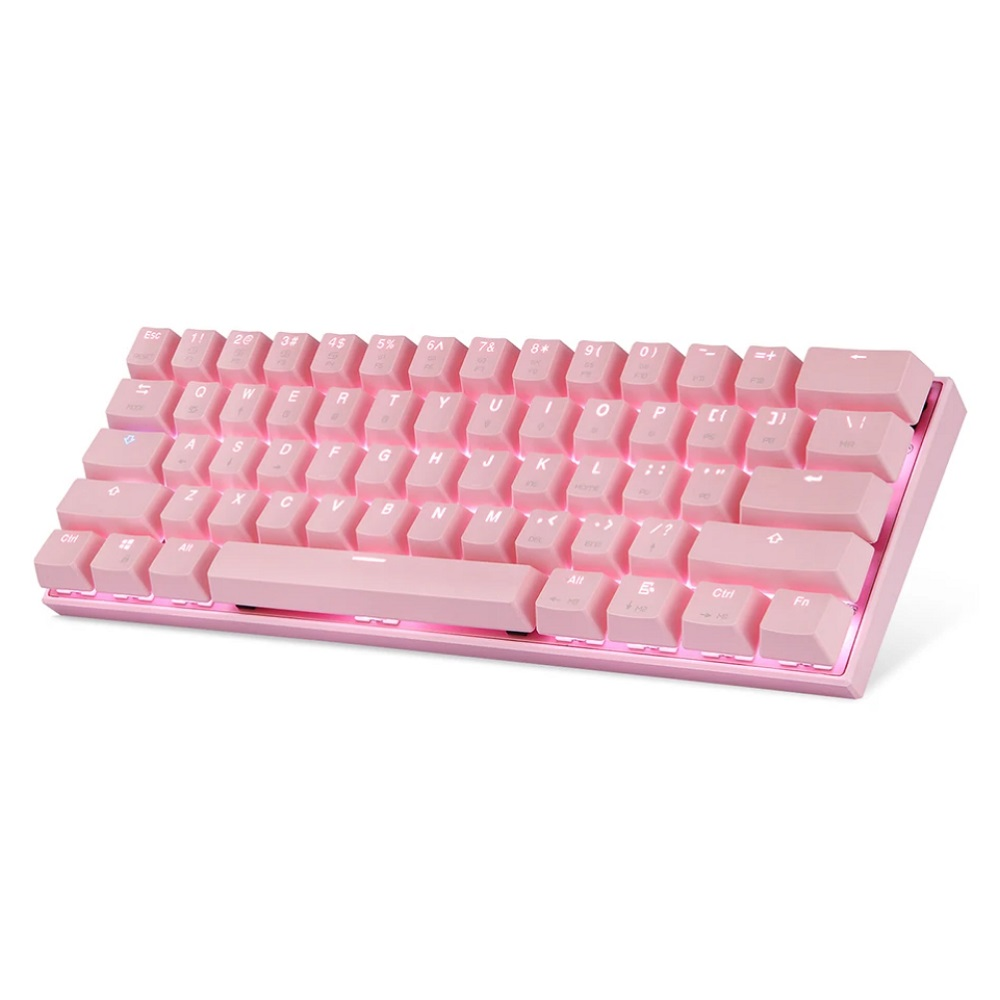 Teclado Gamer Motospeed Wireless Switch Outemu Vermelho Mecânico RGB Rosa - CK62RGBPINK
