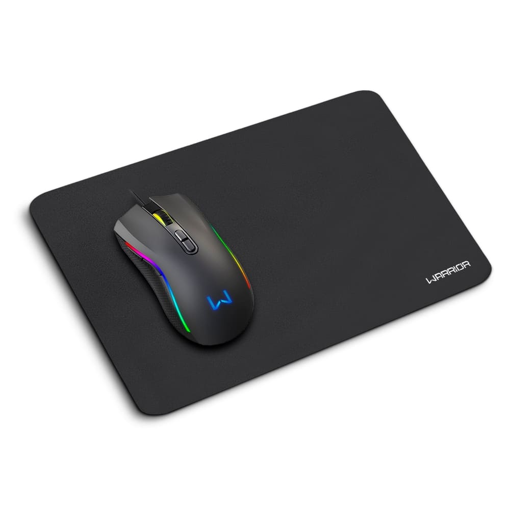 Kit Mouse e Mouse Pad Gamer Multi Warrior Armory 7 Botões RGB Preto - MO396