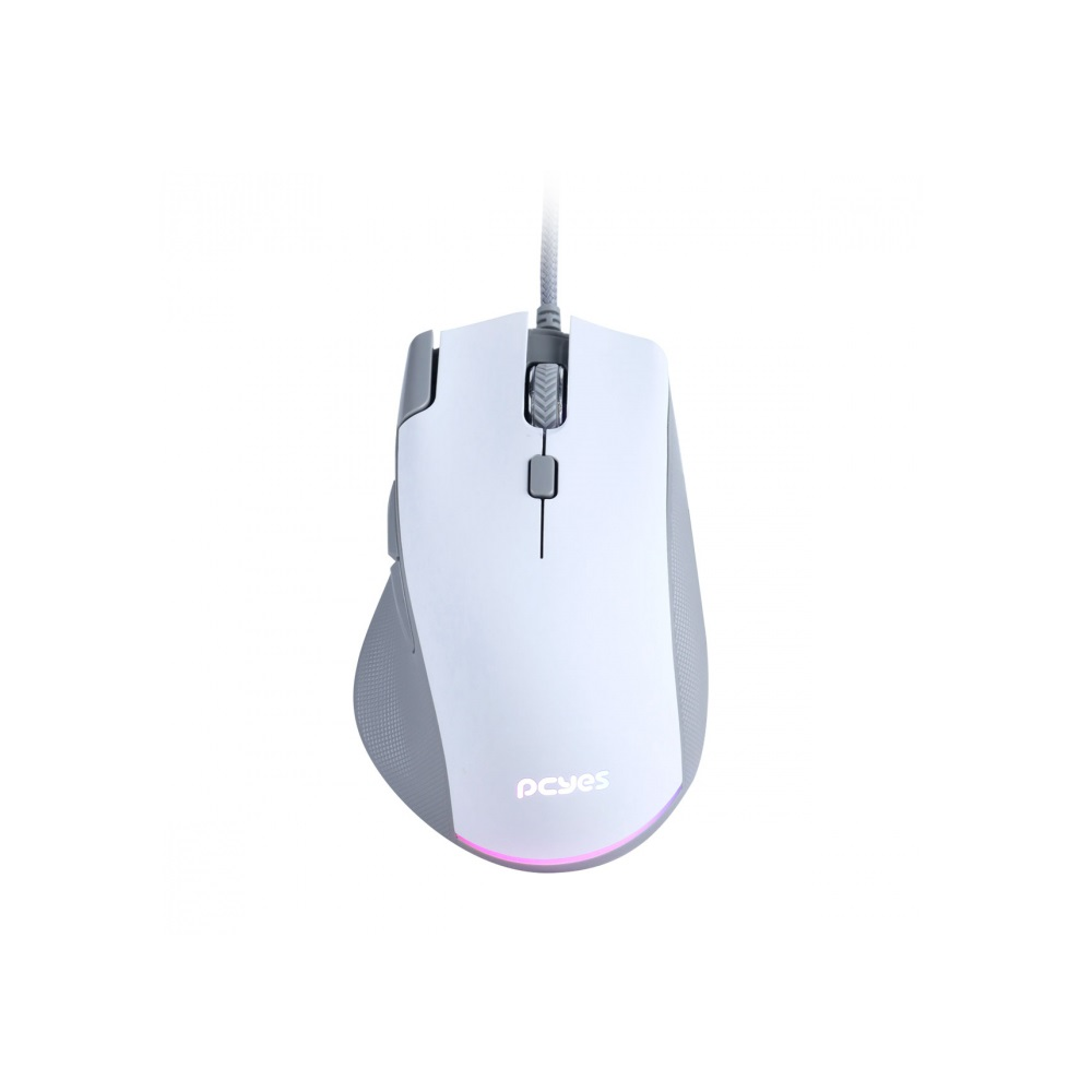Mouse Gamer PcYes Zyron 12800 DPI USB RGB Branco - PMGZRGBW