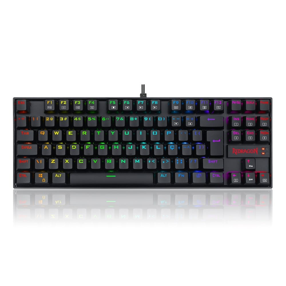 Teclado Magnético Redragon Kumara Pro Switch Red RGB C/Fio Preto