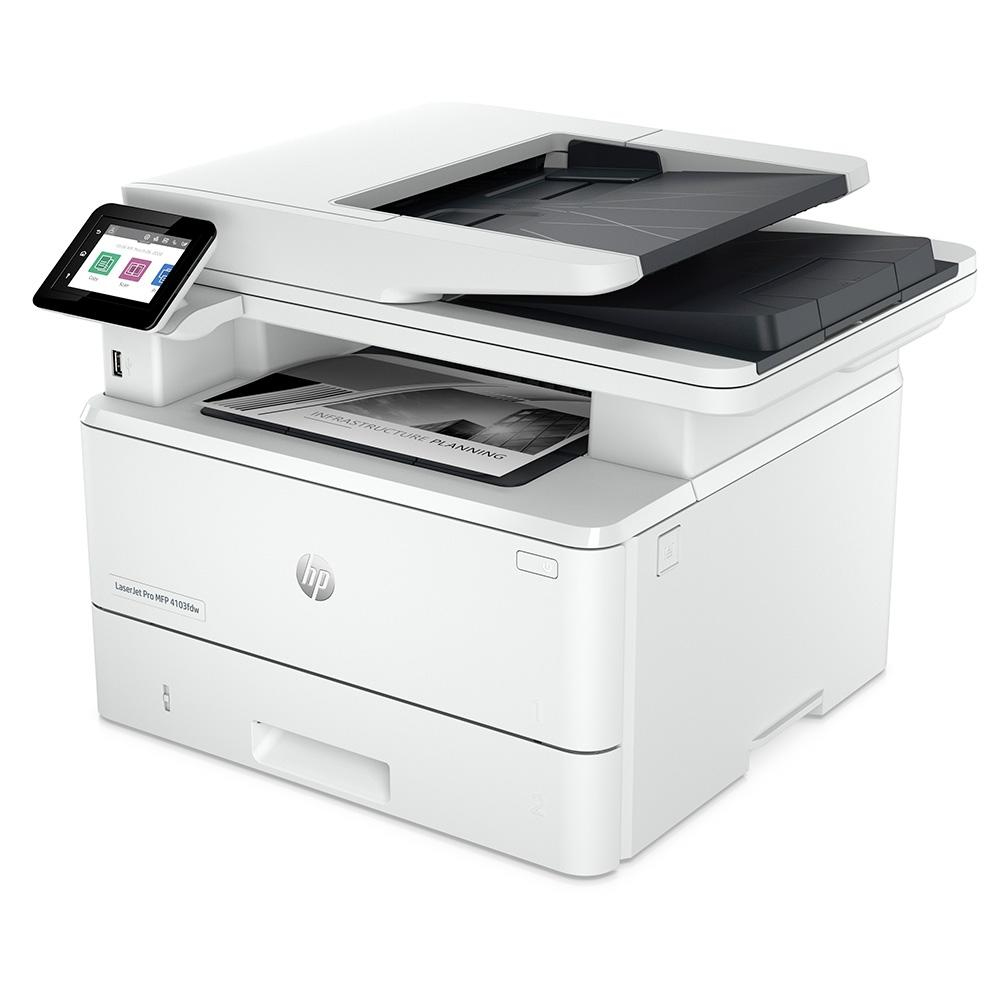 Impressora Multifuncional HP LaserJet Pro 4103FDW Mono Wi-Fi Duplex Bluetooth Ethernet 110V - Branco Impressora Multifuncional HP LaserJet Pro 4103FDW Mono Wi-Fi Duplex Bluetooth Ethernet 110V - Branco