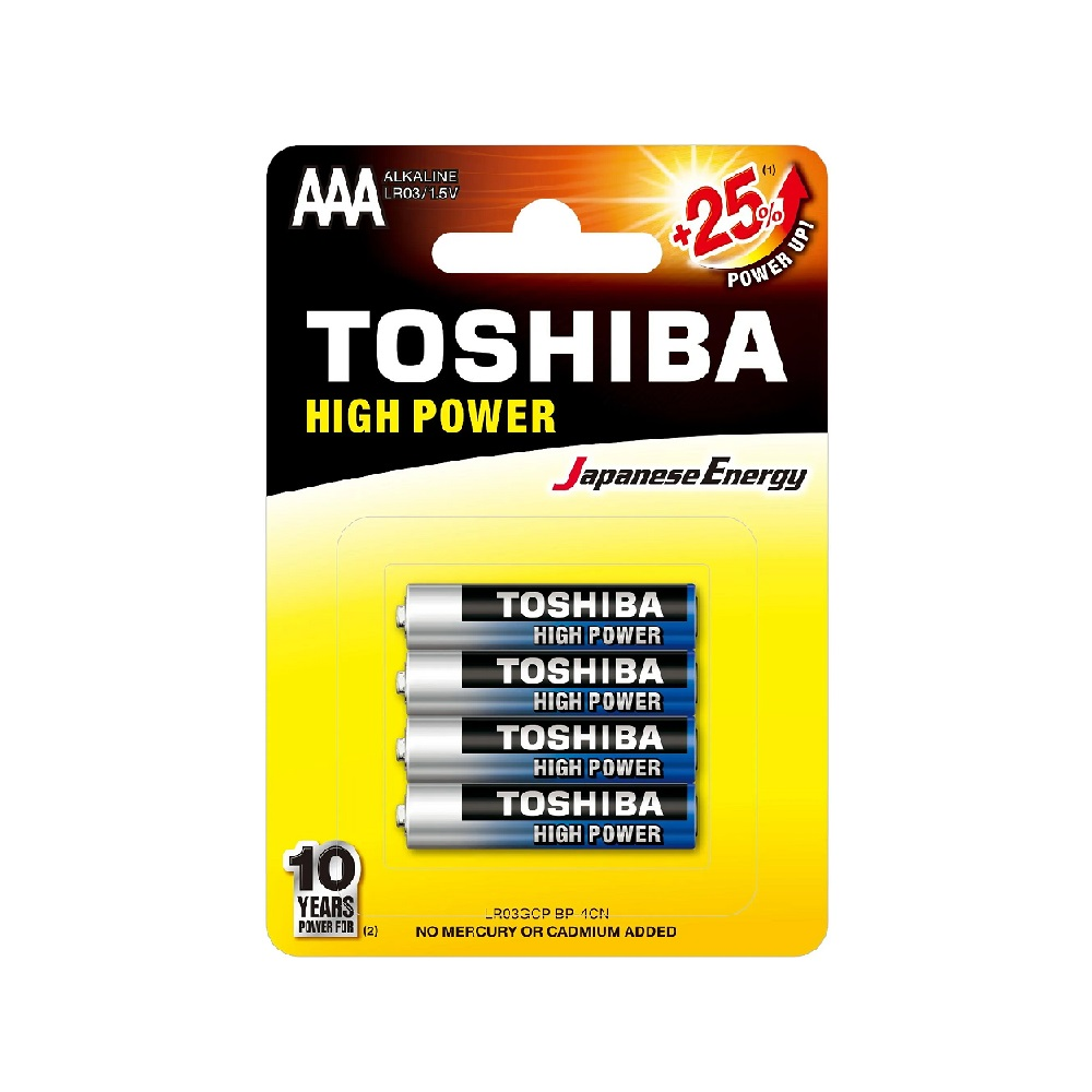 Pilha Toshiba Alcalina AAA C/ 4 Unidades 1,5V - 72454 (Caixa Com 12 Blisters)
