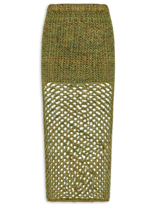 Saia Midi Tricot - Verde Saia Midi Tricot - Verde