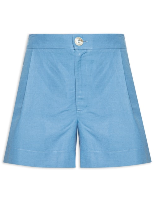 Short Feminino Linho - Azul