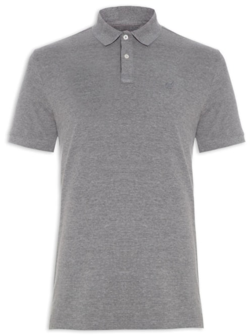 Pólo Masculina Lhama Malha Piquet - Cinza Pólo Masculina Lhama Malha Piquet - Cinza