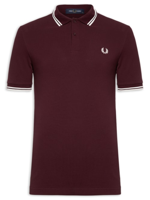 Polo Masculina Twin Tipped Regular Fit Em Piquet De Algodão - Vermelho Polo Masculina Twin Tipped Regular Fit Em Piquet De Algodão - Vermelho