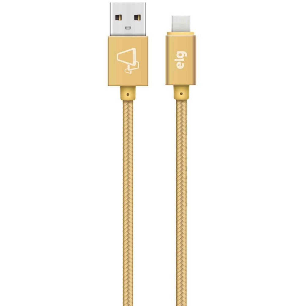 Cabo ELG TC20BG USB Tipo-C Nylon 2m - Dourado Cabo ELG TC20BG USB Tipo-C Nylon 2m - Dourado