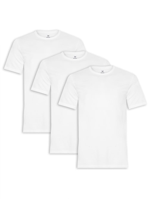 Kit De Camisetas Masculinas 3 Peças - Branco