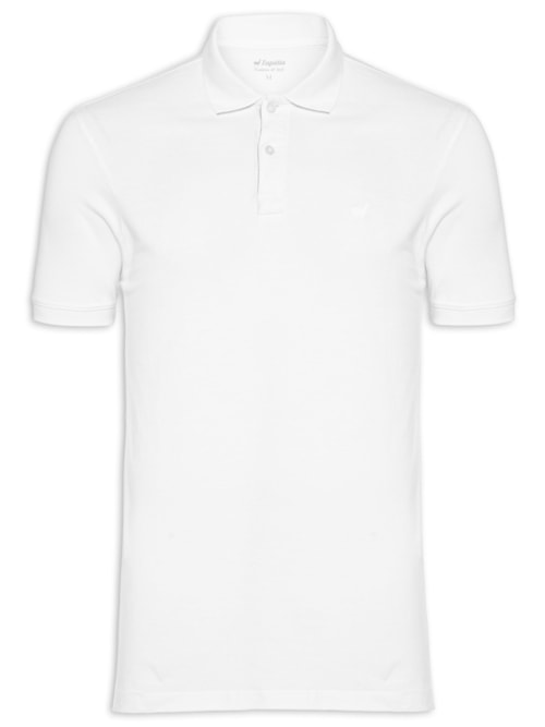 Polo Masculina Lhama Malha Piquet - Branco Polo Masculina Lhama Malha Piquet - Branco