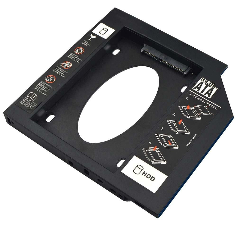 Adaptador HDD SSD Multilaser P/Notebook Sata II e III Baia 12,7mm CD/DVD Preto GA173