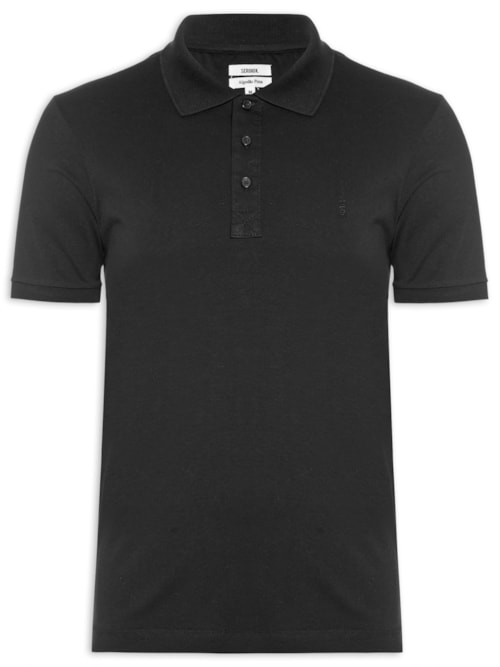 Camisa Polo Masculina Algodão Pima - Preto Camisa Polo Masculina Algodão Pima - Preto