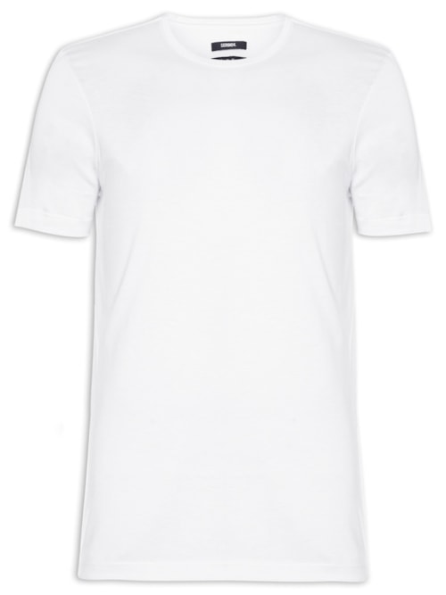 Camiseta Masculina Algodão Pima Gola Careca - Branco