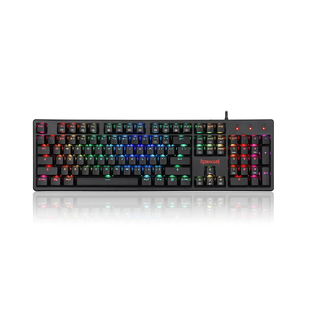 Teclado Mecânico Redragon K578 Switch Blue RGB C/Fio Preto