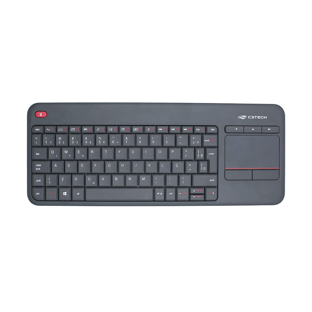 Teclado Wireless C3Tech K-WT200BK Touchpad Smart TV - Preto Teclado Wireless C3Tech K-WT200BK Touchpad Smart TV - Preto
