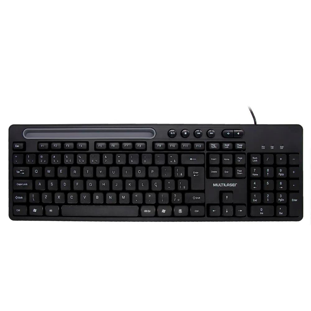 Teclado Membrana Multi TC262 Office C/Fio Preto