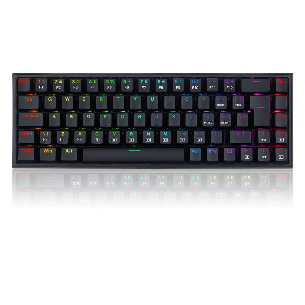 Teclado Mecânico Redragon Castor Switch Azul RGB C/Fio Preto