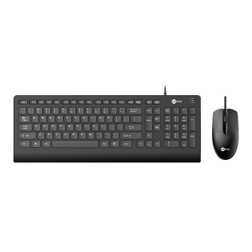Kit Lecoo CM103 Teclado Membrana ABNT2 Mouse Óptico 1000 DPI - Preto