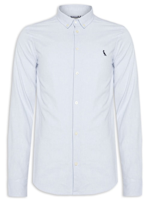 Camisa Masculina Cont. Sport Oxford Manga Longa - Azul Camisa Masculina Cont. Sport Oxford Manga Longa - Azul