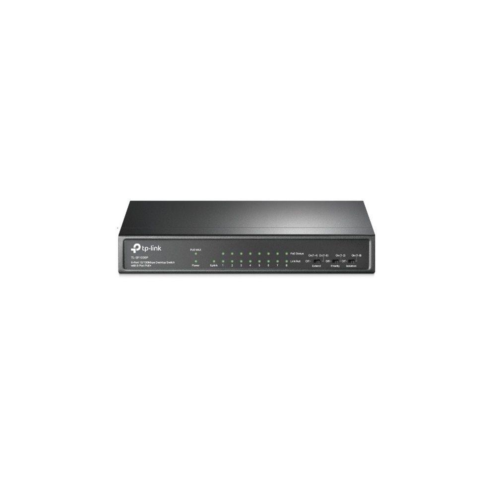 Switch TP-Link 9 Portas TL-SF1009P Metal Fast Ethernet 10/100Mbps C/8 Portas POE+ Switch TP-Link 9 Portas TL-SF1009P Metal Fast Ethernet 10/100Mbps C/8 Portas POE+