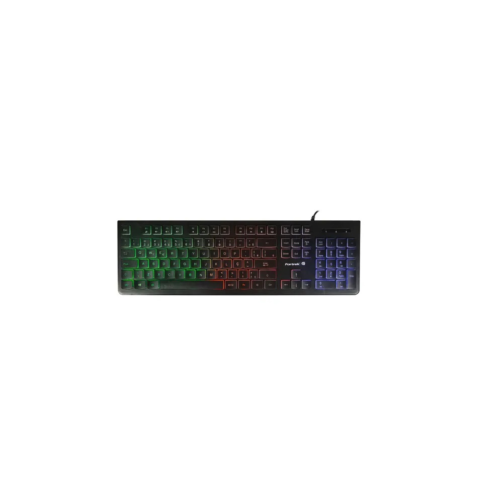 Teclado Multimídia Gamer Fortrek Black Eagle RGB C/Fio Preto