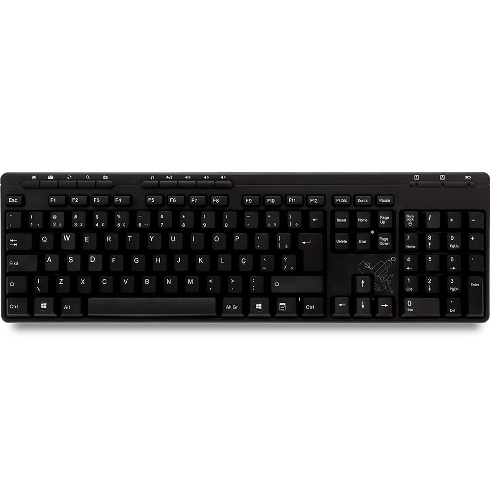 Teclado Wireless Maxprint Office Pro ABNT2 Multimídia - Preto